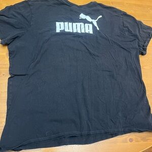 Puma Men's Black Tee with White Logo